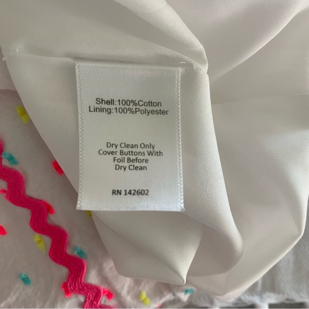 NWOT Sail to Sable dress Neon Clip Dot multi confetti with Pom Poms SZ Small. - Picture 7 of 13